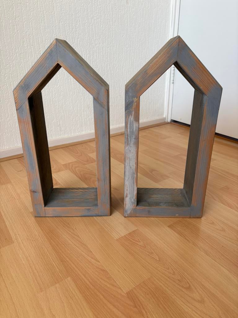 Decoratieve huisjes steigerhout, Ophalen of Verzenden, Gebruikt