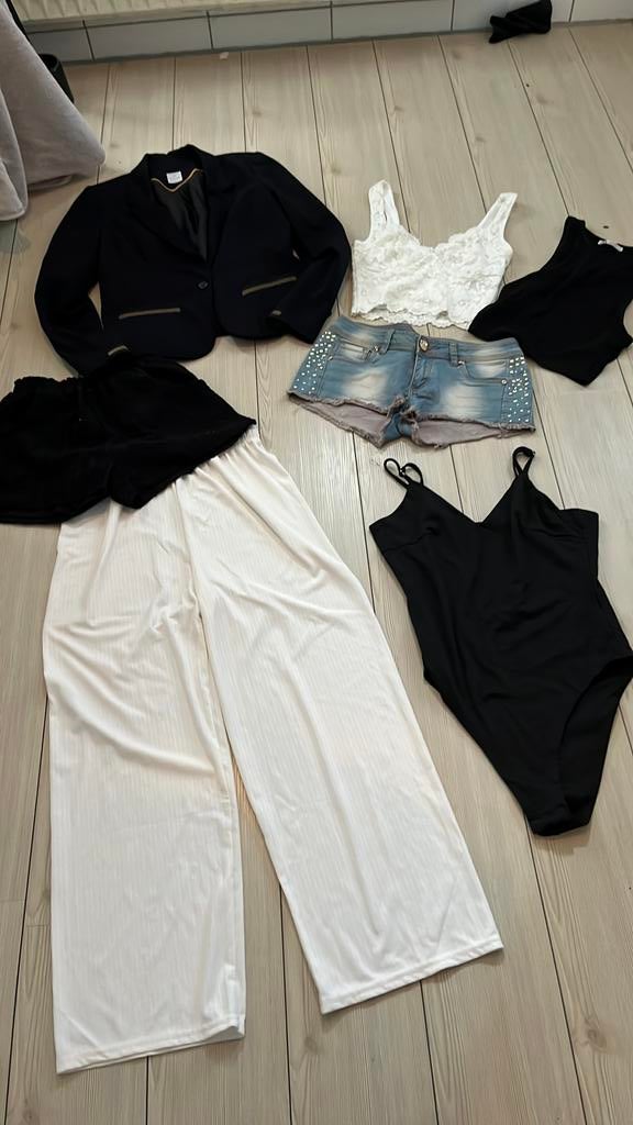 164 170 xs s meisje set zomer short kolbert body wide leg, Ophalen of Verzenden, Gebruikt, Maat 164