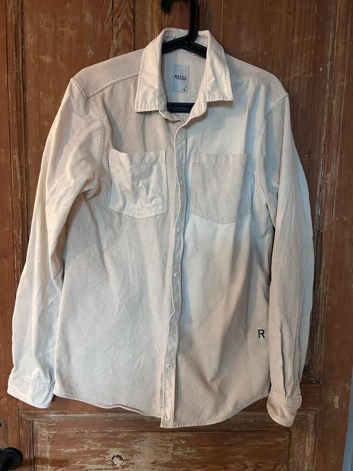 Refill heren overhemd maat M, Kleding | Heren, Overhemden, Zo goed als nieuw, Halswijdte 39/40 (M), Beige, Ophalen of Verzenden