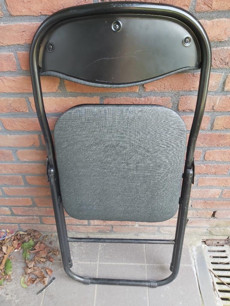 Klapstoel, Ophalen, Gebruikt, Zwart, Metaal