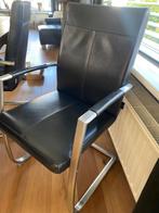 Zwarte leren eetkamerstoelen henders en hazel, Huis en Inrichting, Stoelen, Ophalen, Zo goed als nieuw, Zwart, Vijf, Zes of meer stoelen