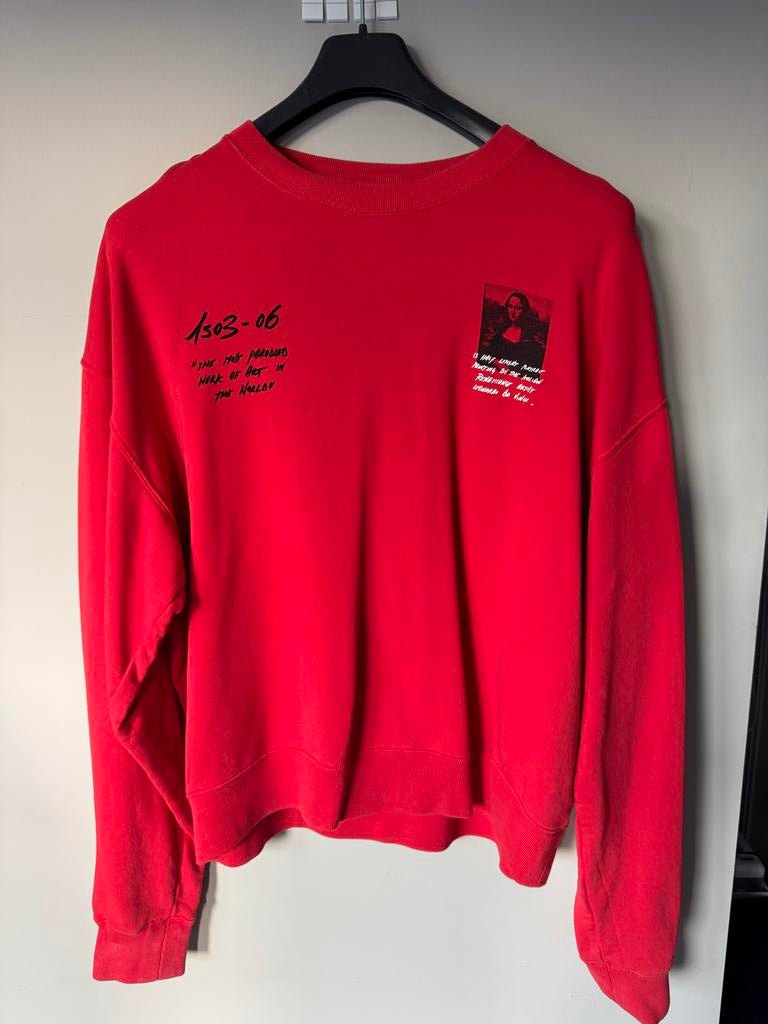 Off-White Mona Lisa Rode Sweatshirt (XL) - Goede conditie, Ophalen, Zo goed als nieuw, Maat 56/58 (XL), Rood