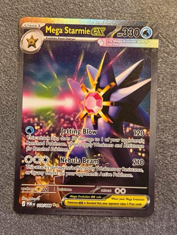 Mega Starmie ex Pokémon kaart 118/088, Ophalen of Verzenden, Nieuw, Losse kaart, Foil