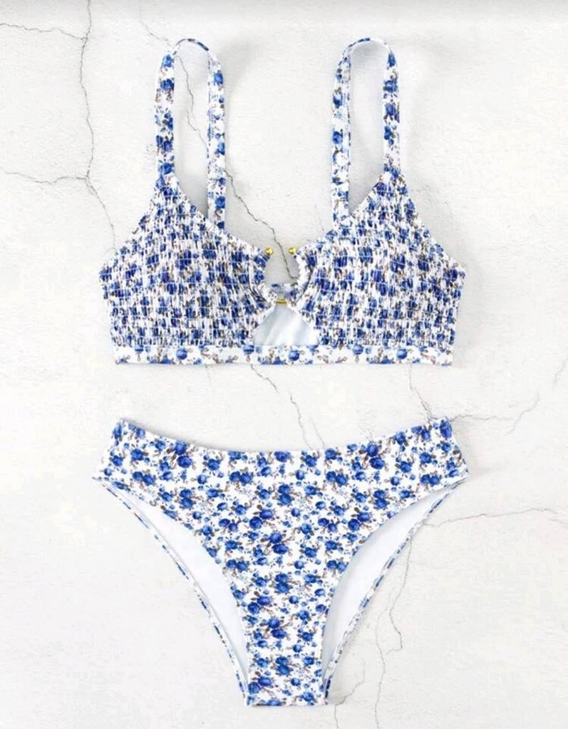 Bikini badpak zwemkleding in bloemen maat m, Blauw, On-line, Nieuw, On-line