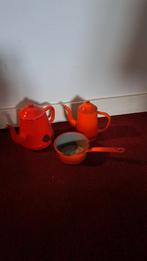 Vintage Emaille Keuken Set - Oranje, Antiek en Kunst, Ophalen of Verzenden
