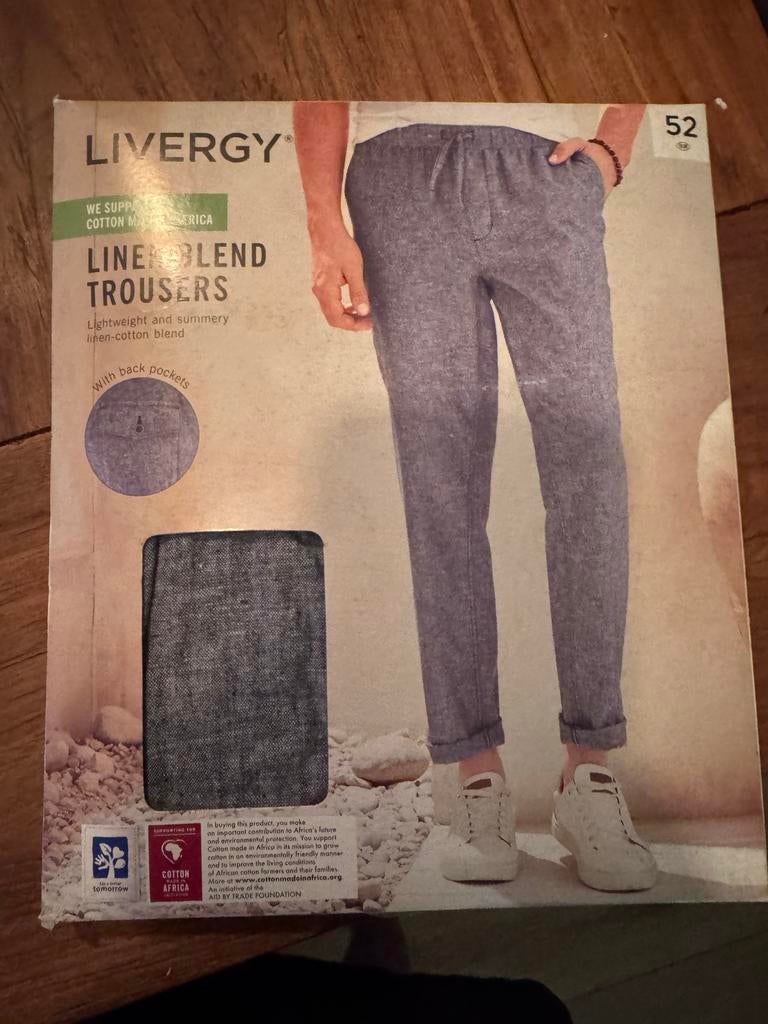 LIVERGY Linnen Blend Broek Maat 52, Ophalen of Verzenden, Nieuw, Maat 52/54 (L), Grijs