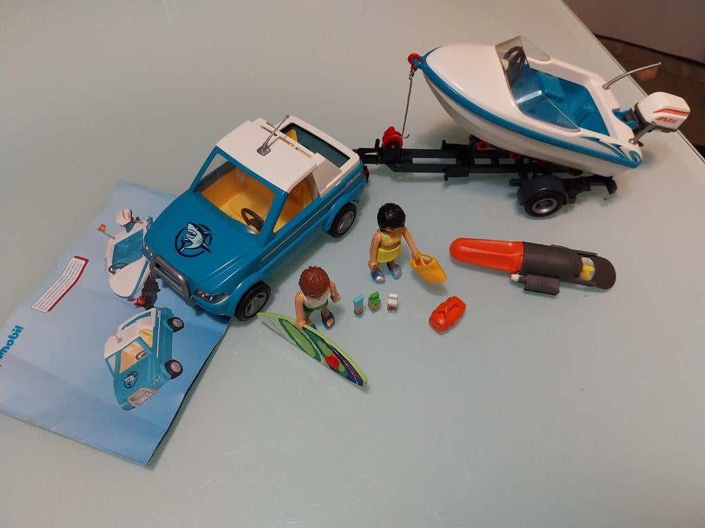 Playmobil Pick-up met speedboot, onderwatermotor- compleet, Ophalen of Verzenden