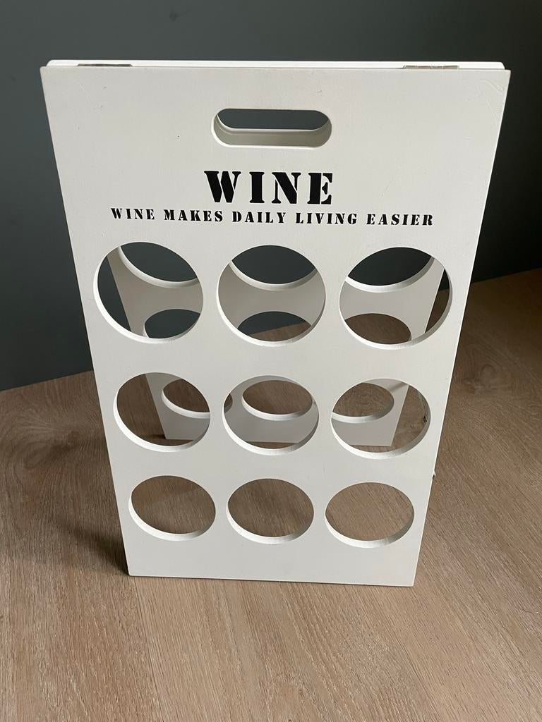 Wit wijnrek voor 9 flessen, Gebruikt, 5 tot 15 flessen, Ophalen of Verzenden, Minder dan 50 cm