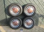 Mercedes w123 velgen banden met originele bruine wieldoppen, Ophalen, 14 inch, Gebruikt, Banden en Velgen
