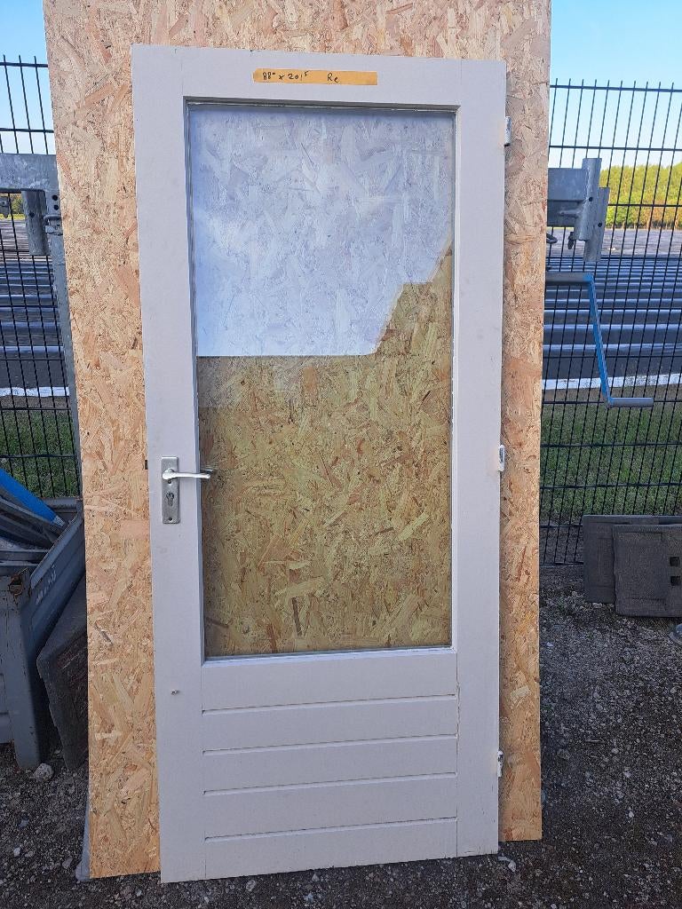 Hardhouten achterdeur, Doe-het-zelf en Verbouw, Deuren en Horren, Ophalen, Gebruikt, Buitendeur, 200 tot 215 cm