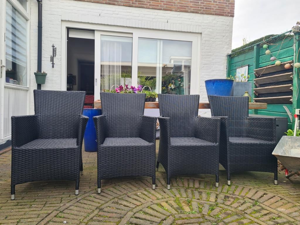 Tuinstoelen, balkon / terras antraciet Bois le Duc, Ophalen, Gebruikt, Kunststof