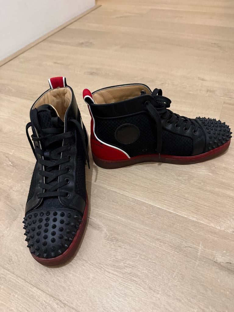 Christian Louboutin Louis Spikes High Top 42.5 zwart rood, Ophalen, Gedragen, Zwart, Sneakers of Gympen