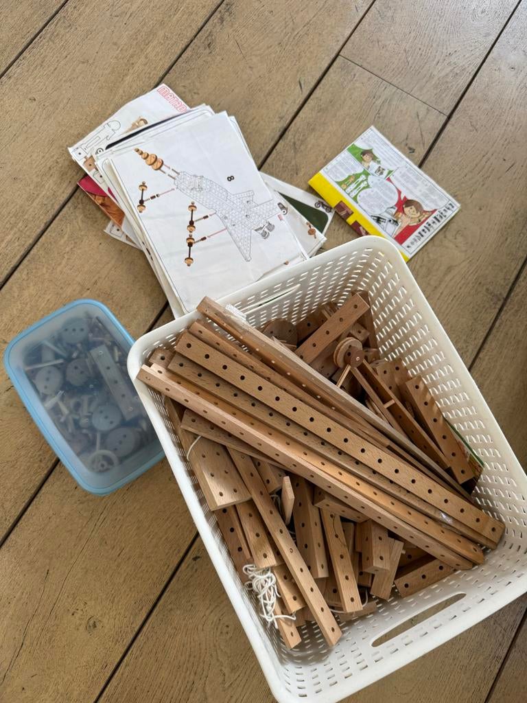 Matador houten constructiespeelgoed met handleidingen, Kinderen en Baby's, Speelgoed | Bouwstenen, Gebruikt, Overige merken, Ophalen of Verzenden
