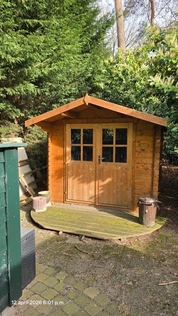 Houten tuinhuisje met dubbele deur, Ophalen, 200 tot 400 cm, 250 tot 500 cm, Blokhut