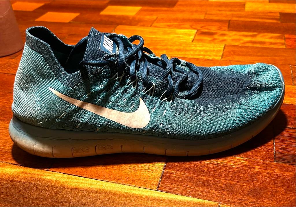 Nike Free RN Flyknit 2017 - Maat 42, Ophalen of Verzenden, Gedragen, Blauw, Sneakers of Gympen