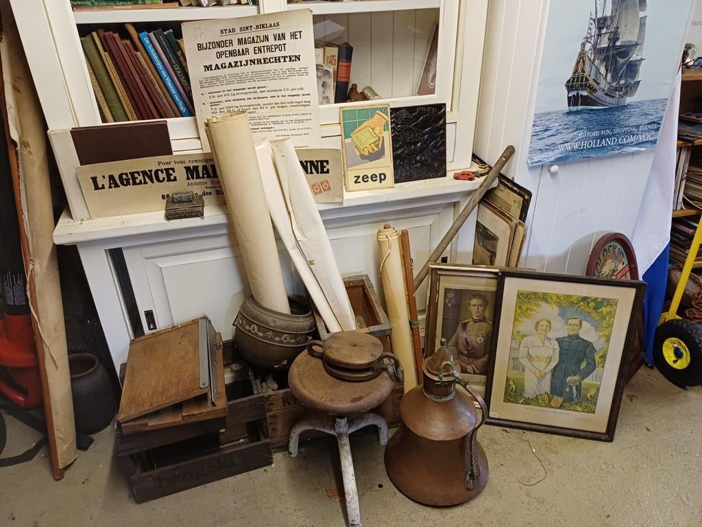 Verzameling vintage , brocante en antieke items, Ophalen
