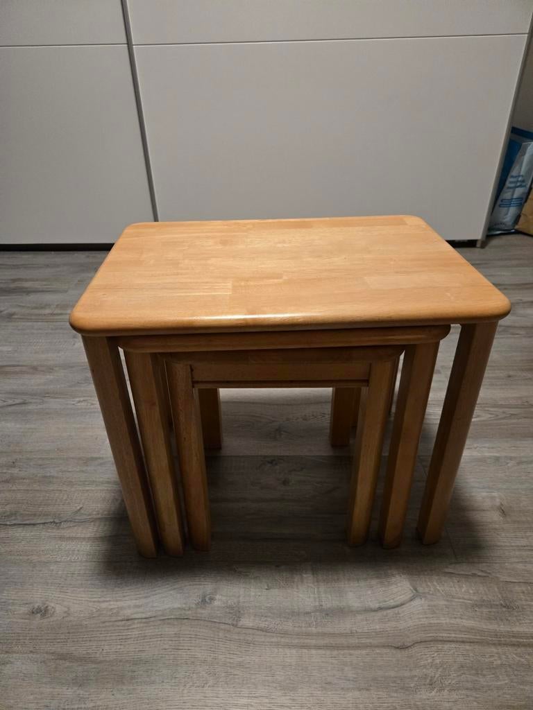 Set van 3 bijzettafels Nicola - grijs Modern