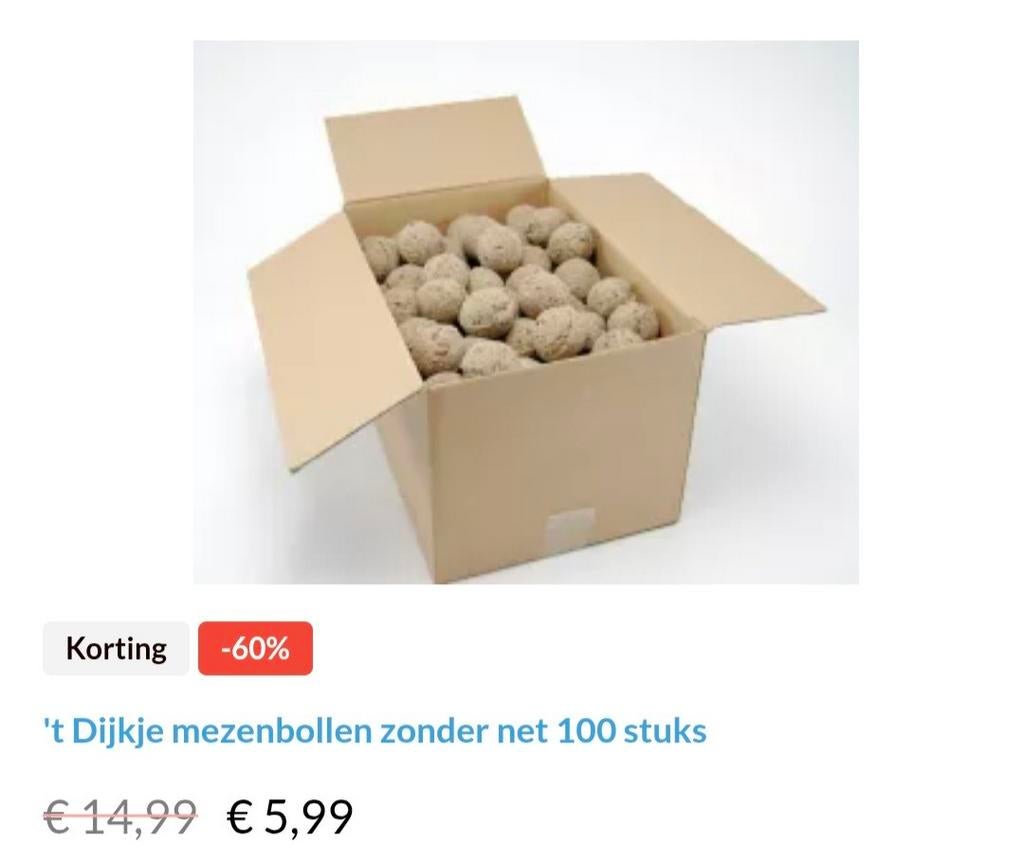 Mezenbollen 100 stuks of 200 stuks, Ophalen of Verzenden, Vogel