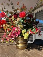 Groot boeket zijde bloemen in vaas, Ophalen, Zo goed als nieuw, Binnen