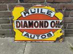 Diamond oil emaille reclamebord 1930, Ophalen of Verzenden, Gebruikt, Reclamebord