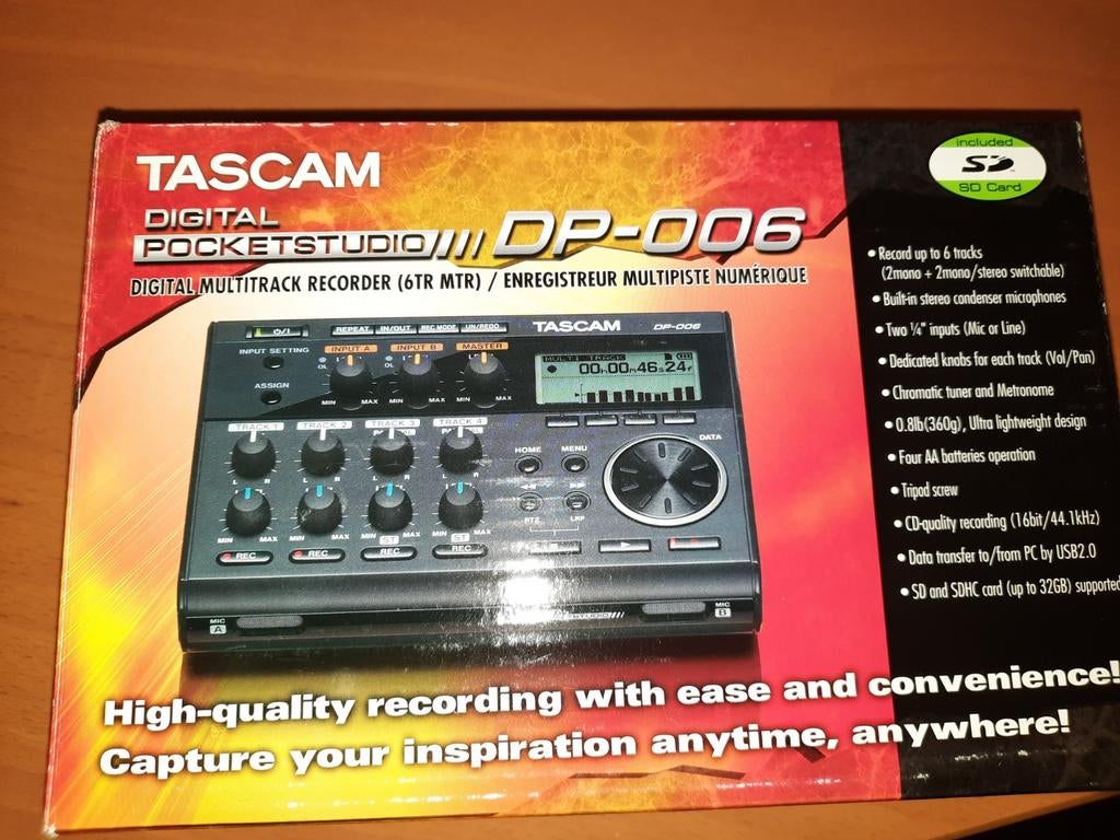 TASCAM DP-006 Digitale Multitrack Recorder, Ophalen of Verzenden, Nieuw