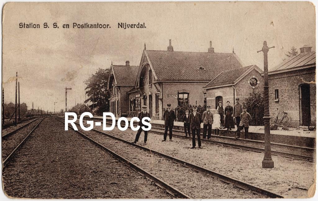 Ansichtkaart - Briefkaart Station Postkantoor Nijverdal 1910, Verzamelen, Ophalen, Voor 1920, Gelopen, Overijssel
