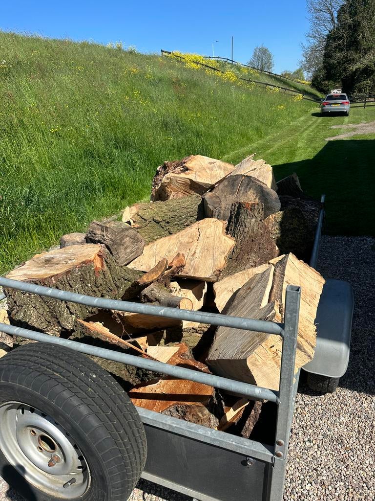 Circa 1,5 m3 moeilijk te kloven hout vior kloofmachine/zaag, Tuin en Terras, Haardhout, Minder dan 3 m³, Ophalen of Verzenden