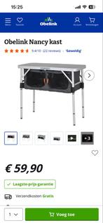 Nieuwe campingtafel met opbergruimte - Obelink Nancy kast, Caravans en Kamperen, Ophalen, Nieuw, Campingtafel