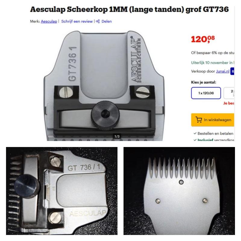 aesculap scheerkoppen GT 736- GT 746 SLECHTS 2 KEER GEBRUIKT, Dieren en Toebehoren, Ophalen, Nieuw