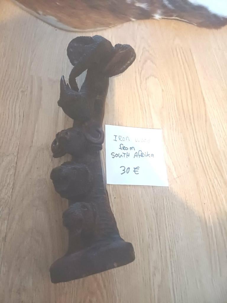 Iron Wood Big5 handgemaakt in Afrika, Verzamelen, Dierenverzamelingen, Ophalen, Beeldje of Figuurtje