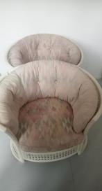 2 X FAUTEUIL WIT MET DIKKE KUSSENS, Huis en Inrichting, Fauteuils, Ophalen, Gebruikt, 75 tot 100 cm, Stof