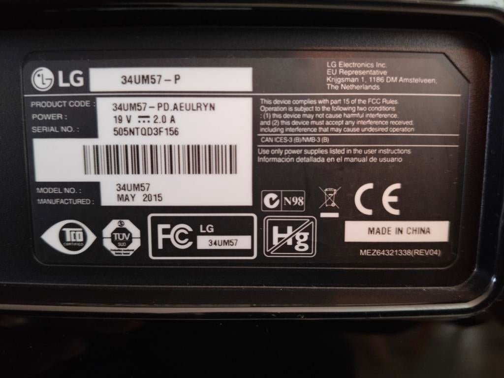 LG 34UM58 - Prachtige 34 inch UltraWide Monitor (21:9) - IPS, Ophalen, IPS, LG Electronics, Full HD