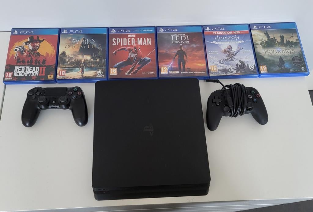 Sony Playstation 4 Slim, Ophalen, Met 2 controllers, Slim, 500 GB