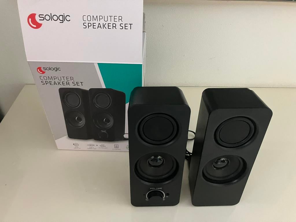 Sologic computer luidsprekerset 2 x 5 watt NIEUW, Computers en Software, Pc speakers, Ophalen of Verzenden, Nieuw