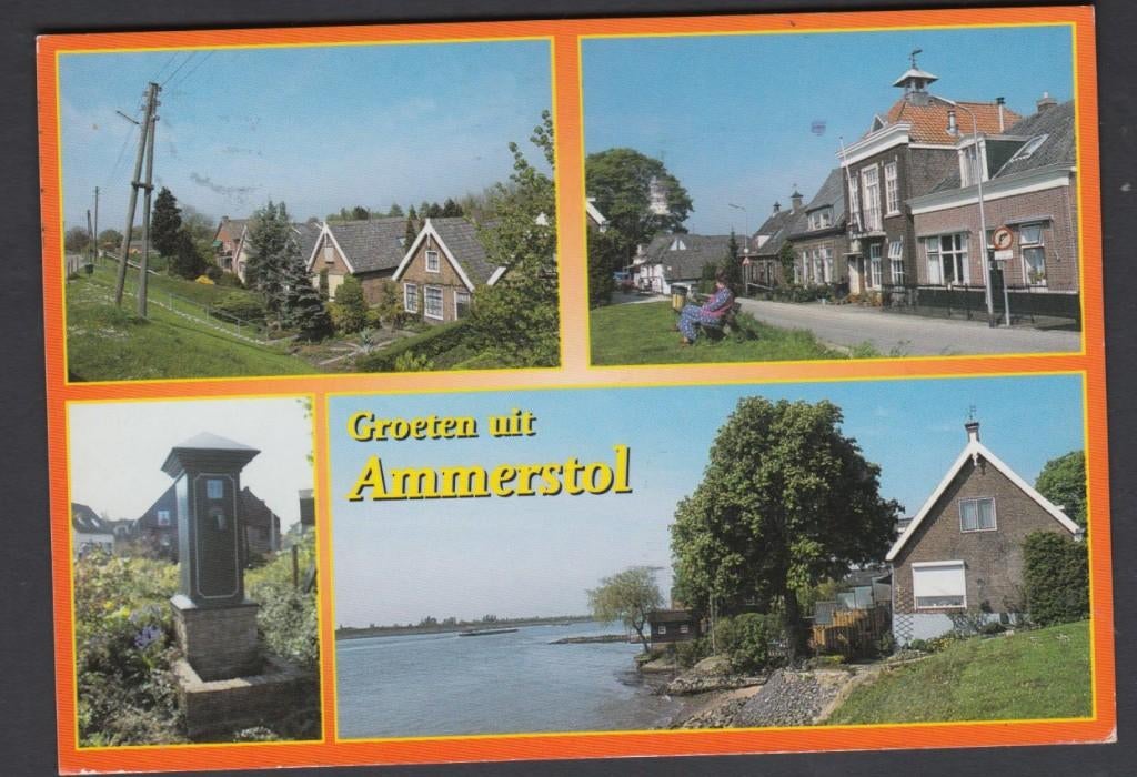 Ammerstol 4 luik Gelopen 2013 met zegel, Verzenden, 1980 tot heden, Gelopen, Zuid-Holland