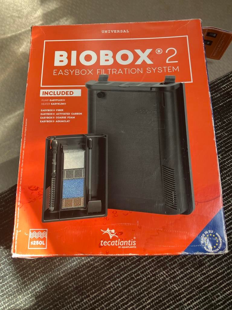 Binnenfilter met heater Biobox 2, Dieren en Toebehoren, Vissen | Aquaria en Toebehoren, Ophalen, Gebruikt, Aquatlantis, Verwarming
