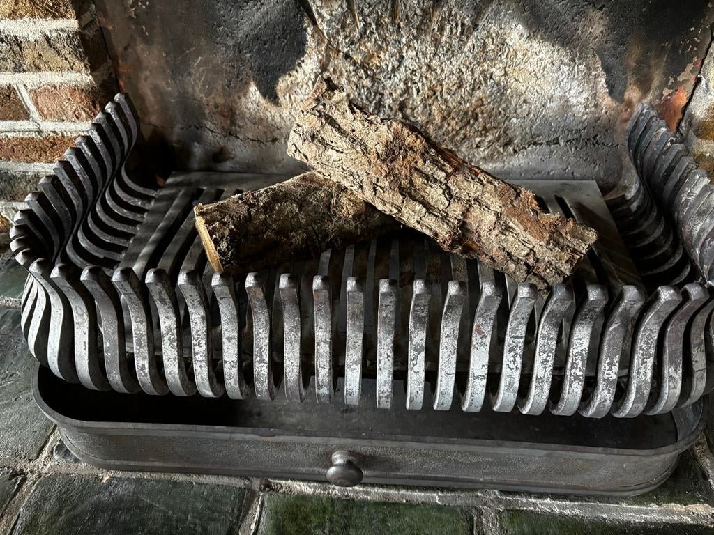 Stijlvolle vuurkorf en aslade voor openhaard, Ophalen, Gebruikt, Vrijstaande haard, Houthaard