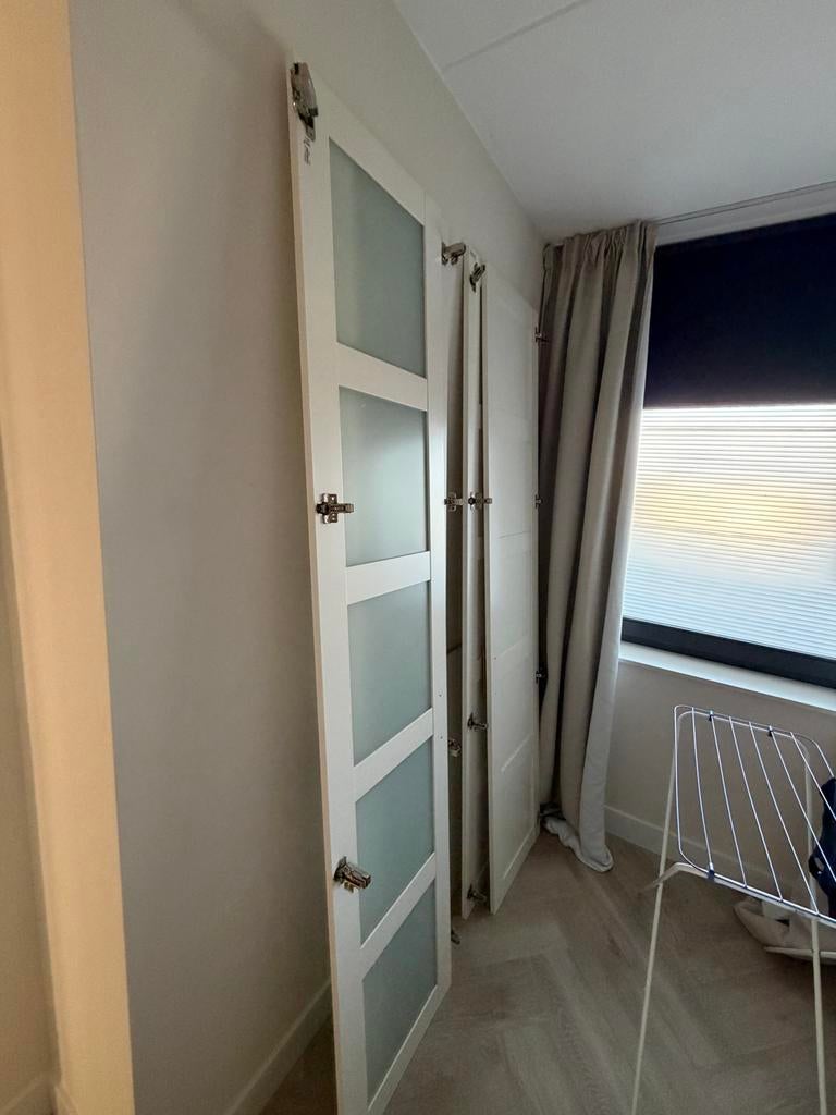 4 IKEA Bergsbo deuren, 2 met glas, 2 zonder, 260 cm hoog, Ophalen, Gebruikt, 200 cm of meer, 50 tot 100 cm