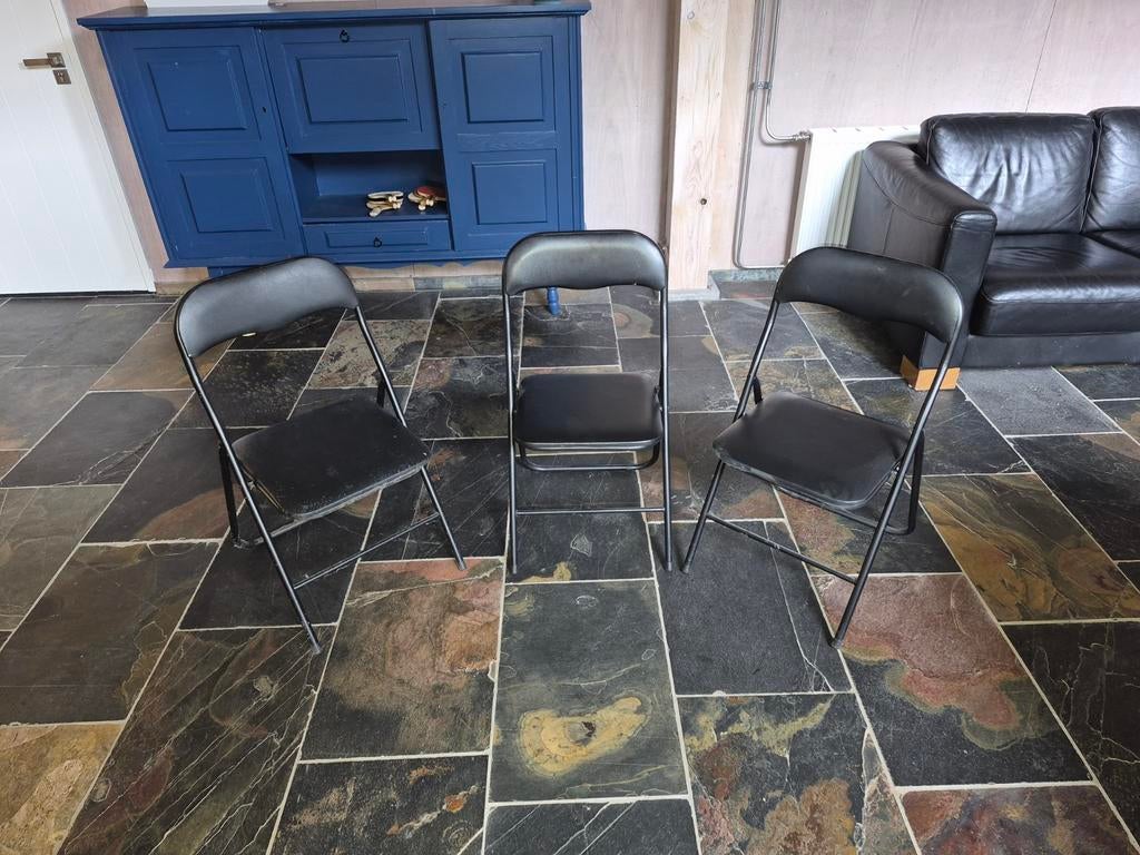 Zwarte klapstoelen, Huis en Inrichting, Stoelen, Ophalen, Zwart, Kunststof, Vijf, Zes of meer stoelen