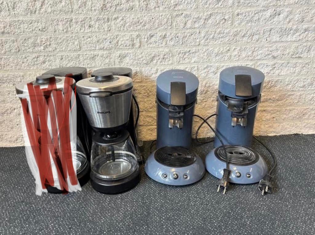 Senseo / Philips koffiezetapparaten (2x Senseo, 2x filter), Koffiepads en cups, Gebruikt, 10 kopjes of meer, Koffiemachine