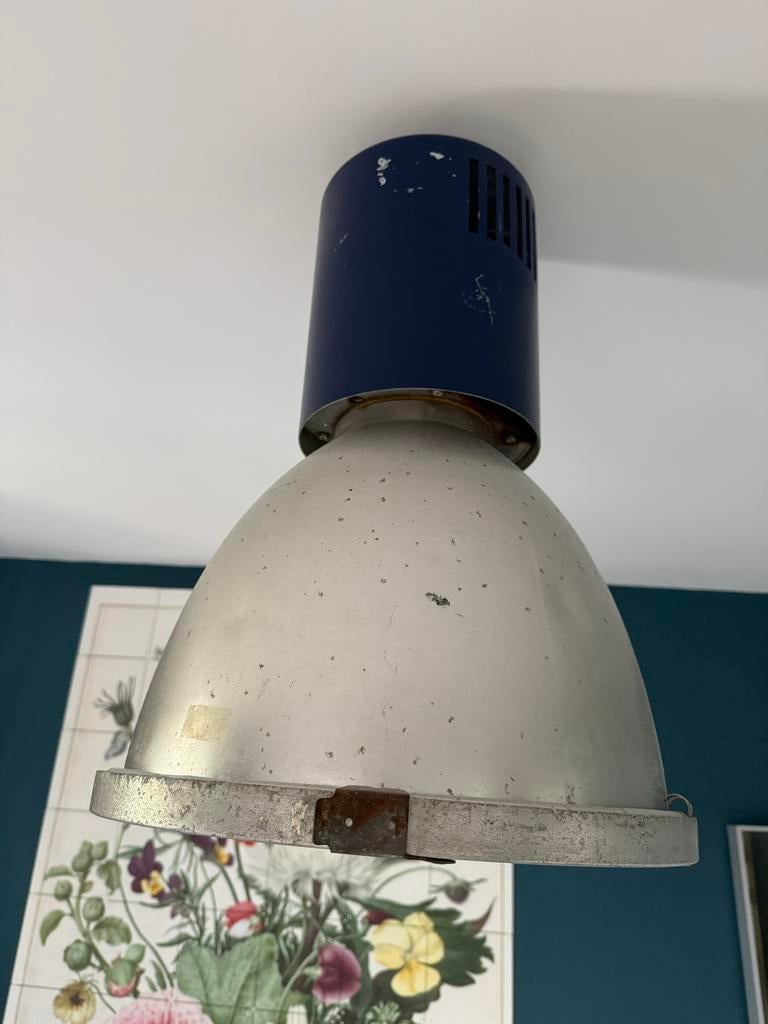 Vintage industriële hanglamp - Fabriekslamp, Ophalen, Gebruikt, Metaal, 50 tot 75 cm