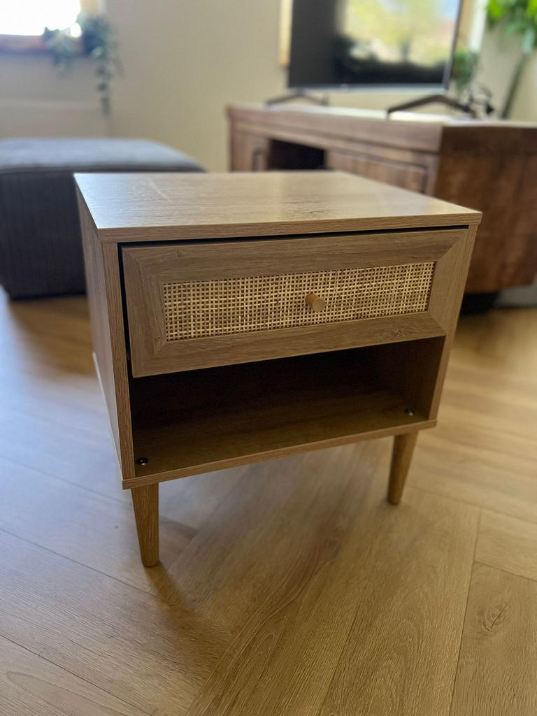 Nachtkastje Rotan, Huis en Inrichting, Ophalen, Zo goed als nieuw, Minder dan 45 cm, Minder dan 55 cm