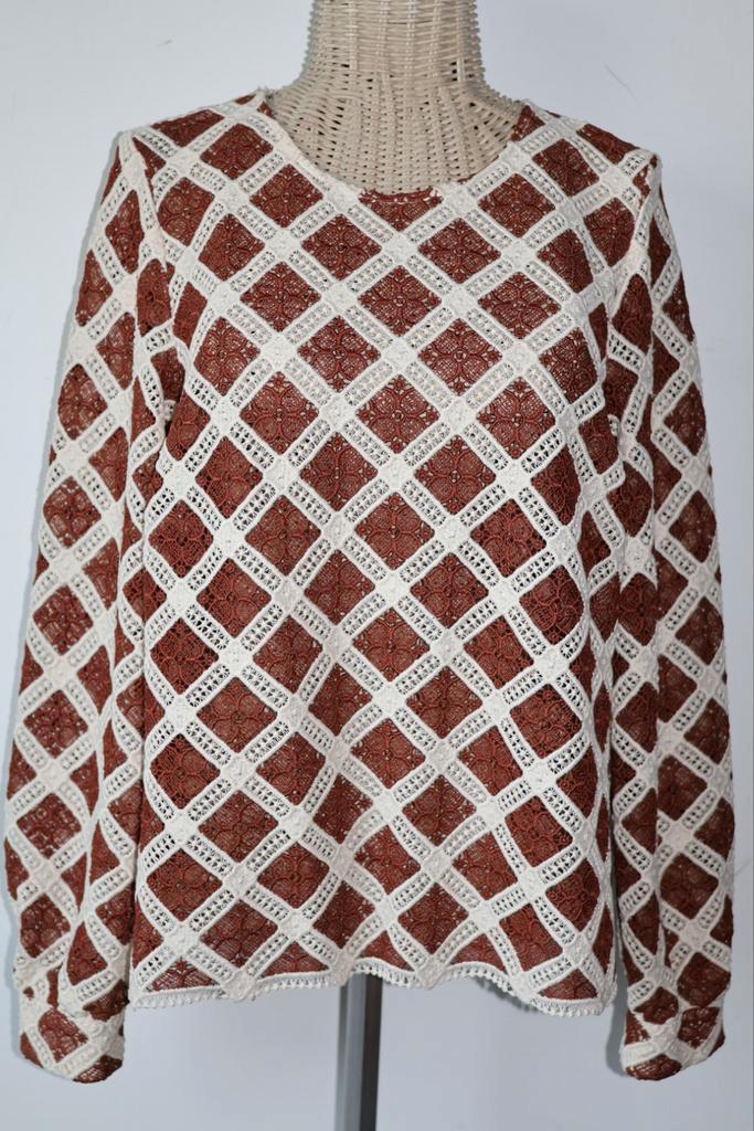 Sezane geweldig mooi truitje maat 46, Kleding | Dames, Tops, Zo goed als nieuw, Bruin, Lange mouw, Ophalen of Verzenden