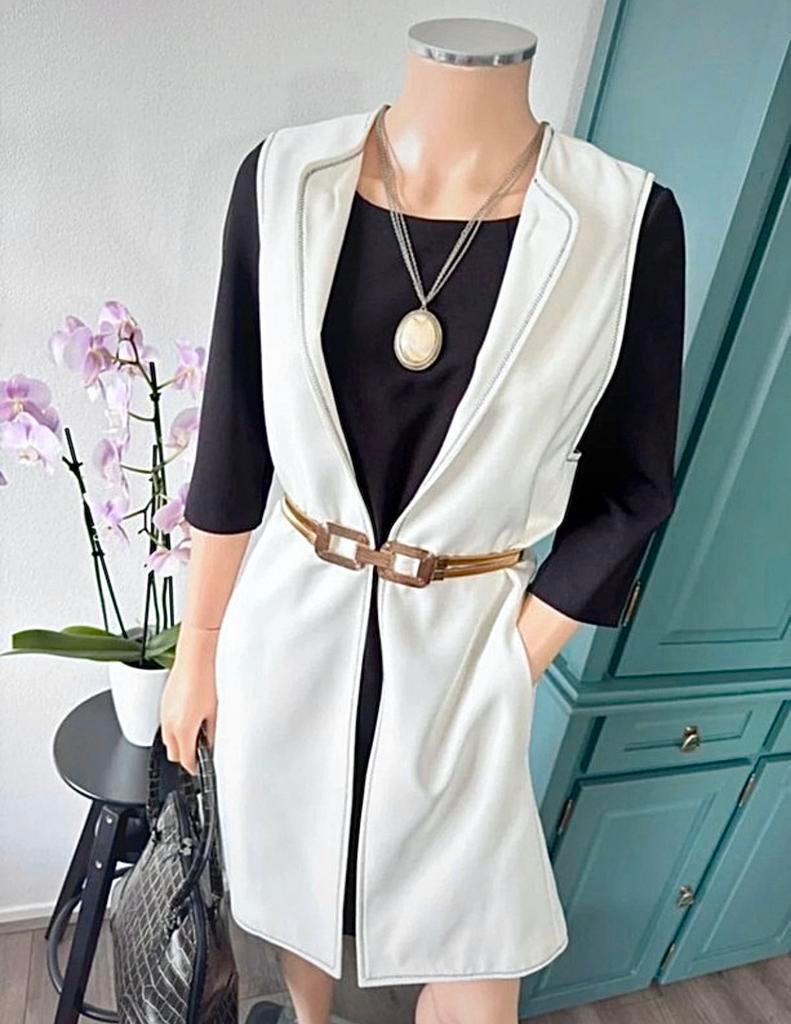 ZARA lang gilet / mouwloze blazer maat XS offwhite, Ophalen of Verzenden, Zo goed als nieuw, Jasje, Maat 34 (XS) of kleiner