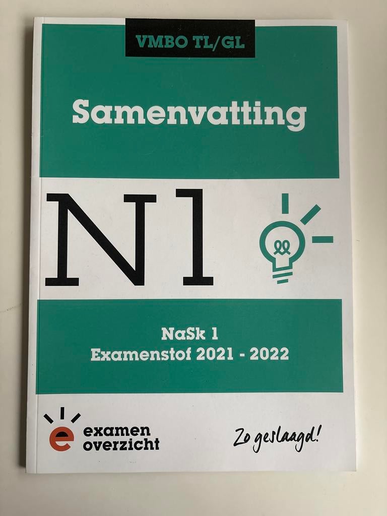 Samenvatting NaSk 1 VMBO TL/GL ExamenOverzicht 2021-2022, Ophalen of Verzenden, Beta, Zo goed als nieuw, LBO