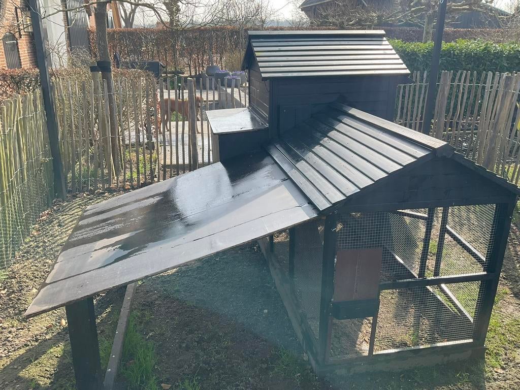 Kippenhok met buiten ren en toebehoren, Ophalen of Verzenden, Kippenhok of Kippenren