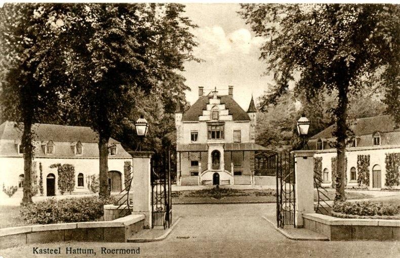 Roermond kasteel Hattum, Ophalen of Verzenden, 1920 tot 1940, Gelopen, Limburg