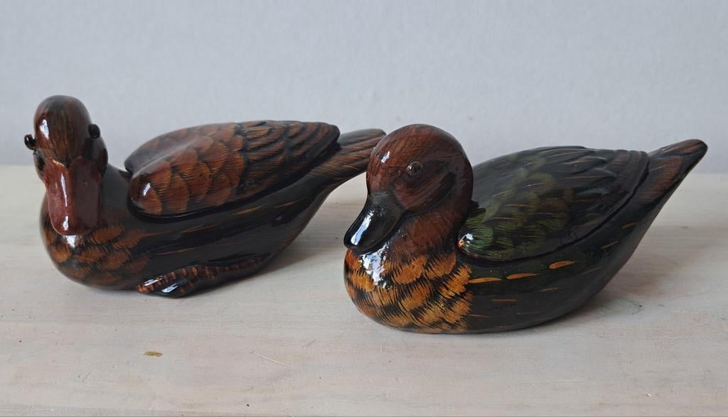 2x keramieke doosjes, vorm eend, Ophalen of Verzenden