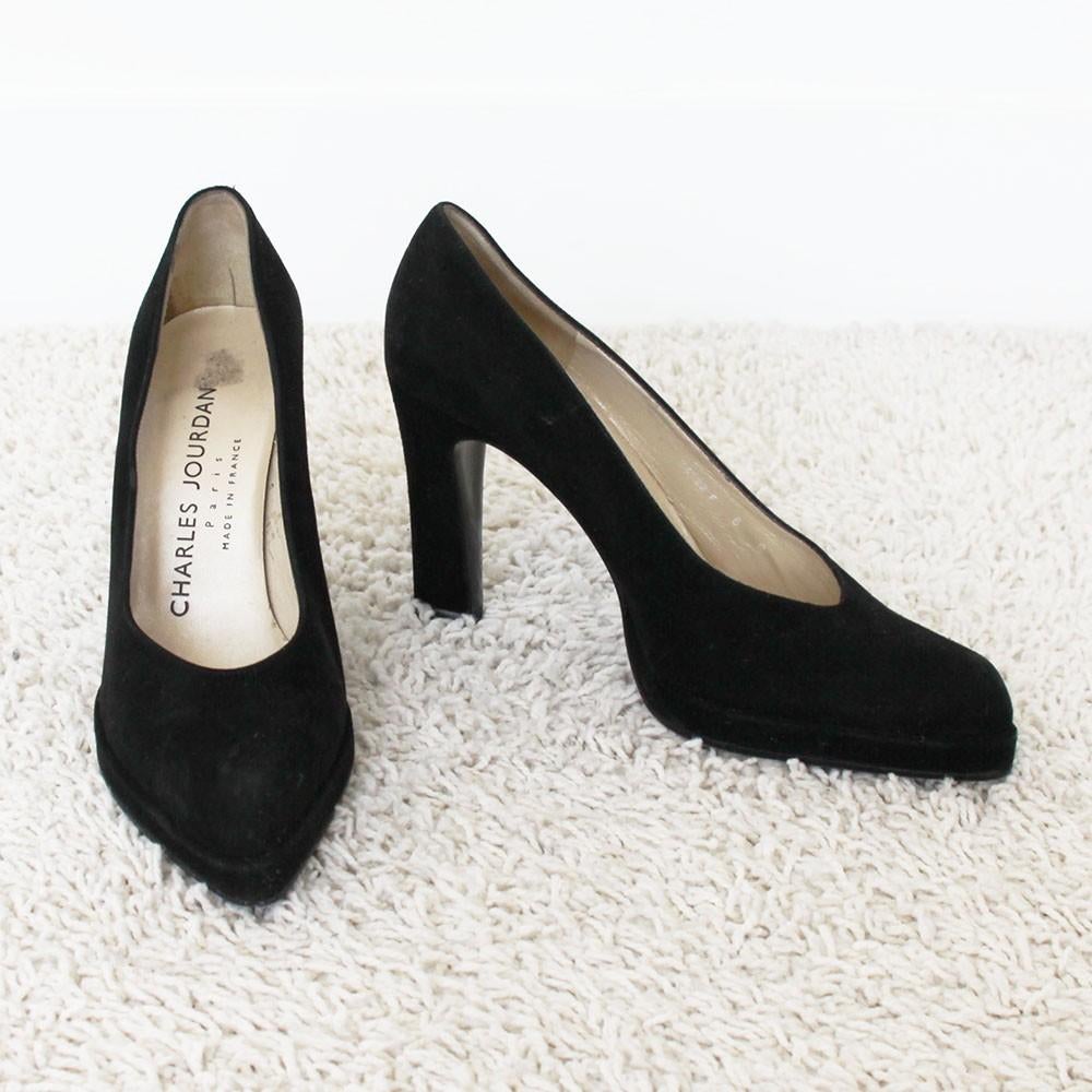 Prachtige Suede Charles Jourdan Pumps - 31 (Maat 36) € 40,-, Pumps, Zwart, Charles Jourdan, Ophalen of Verzenden
