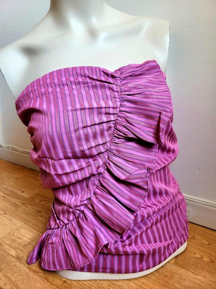 Nieuwe Loavies parse strapless top met volant Maat XL, Kleding | Dames, Tops, Nieuw, Maat 46/48 (XL) of groter, Paars, Zonder mouw